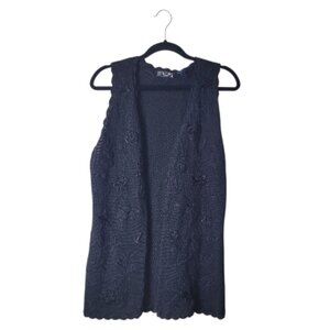 Honors Vintage Crochet Knit Vest